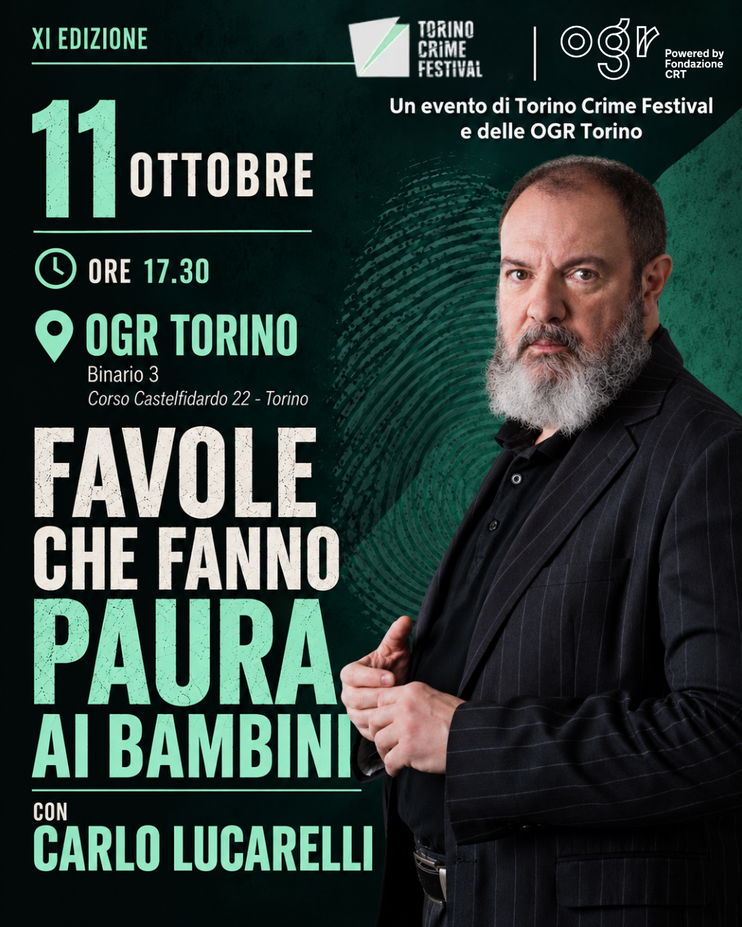 Locandina di Favole che fanno paura ai bambini con Carlo Lucarelli, 11 ottobre alle OGR
