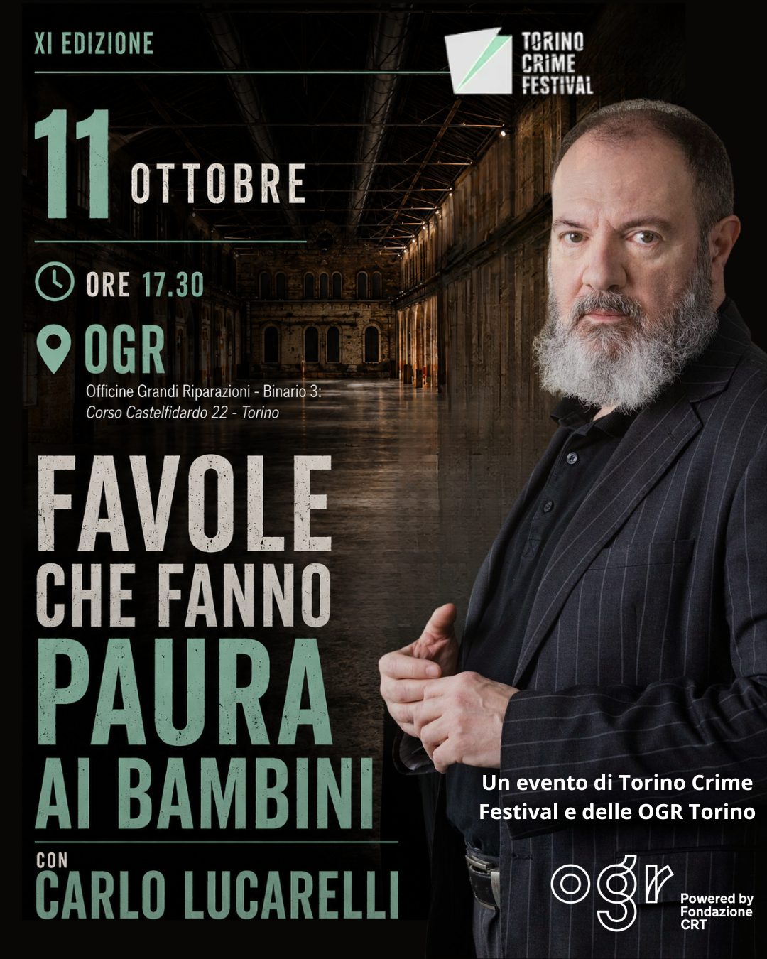 Locandina di Favole che fanno paura ai bambini con Carlo Lucarelli, 11 ottobre alle OGR