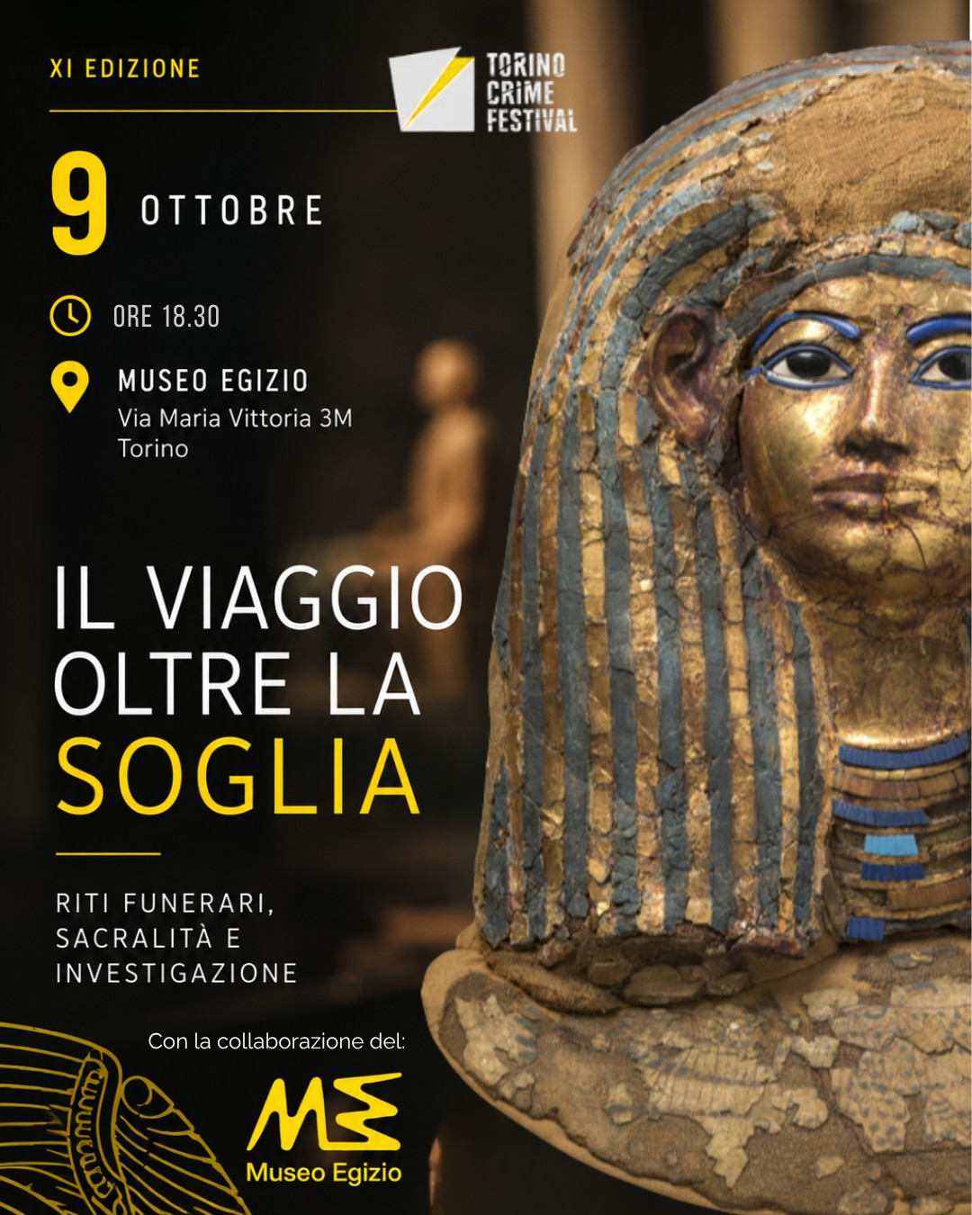 Locandina de Il viaggio oltre la soglia, 9 ottobre al Museo Egizio
